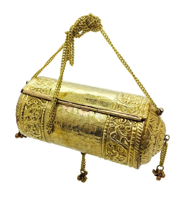 Golden Brass Ethnic Handbag for Stylish Women 009